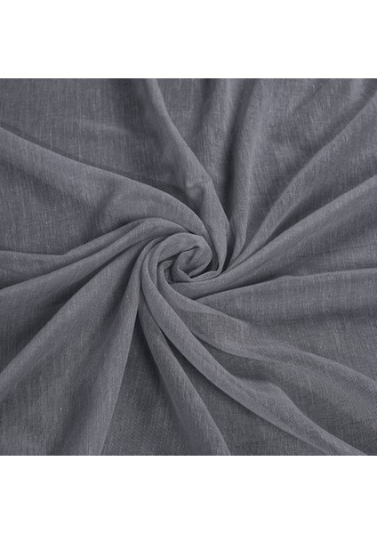 Keten Görünümlü Ekstrafor Büzgülü Koyu Gri Yüksek Kalite Tül Perde modelleri