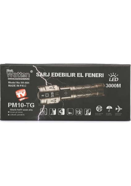 Bfs 3000 Lümen Güçlü El Feneri WT-604