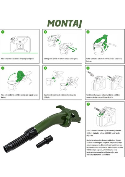 Valpro Üniversal Metal Yakıt Bidon Ucu Esnek Plastik Ağızlı
