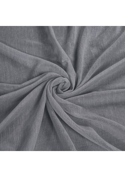 Keten Görünümlü Ekstrafor Büzgülü Gri Yüksek Kalite Tül Perde modelleri