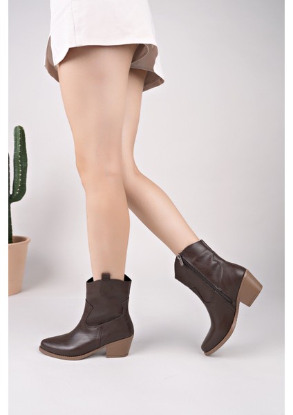 BAHRİNA Western Acı Kahve Kısa Kovboy Çizme K-151 indirimleri