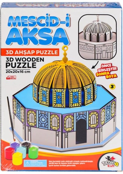 Bfs 8209 Mescid-I Ahka 3D Ahşap Puzzle ve Boyama -Totteriq modelleri
