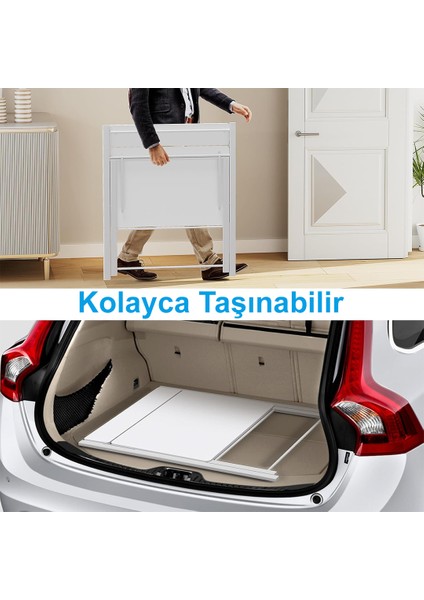 Metal Ayaklı Laptop Masası, Katlanır Çalışma Masası, Raflı Masa, Katlanır Laptop Sehpası