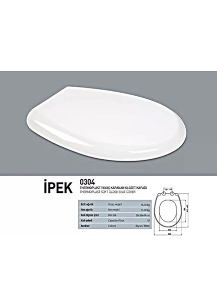 Bfs Nkp Ipek Amortisörlü+Tak Çıkar Klozet Kapağı