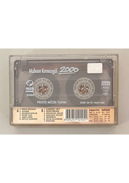 Mahsun Kırmızıgül 2000 Kaset (Orijinal Dönem Baskı Kaset) fiyatları