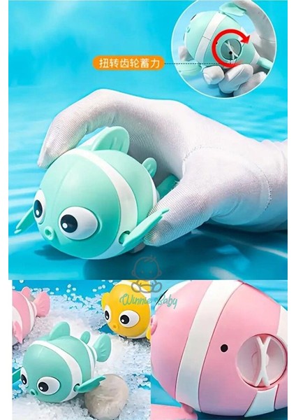 3 Adet Kurmalı Balık Bebek Banyo Oyuncağı Küvet Havuz Banyo Denizde Yüzen Oyuncak indirimleri