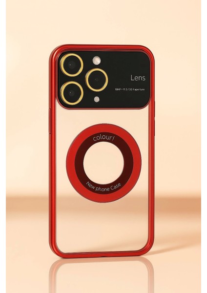Iphone 15 Pro Kılıf Kamera Korumalı Magsafe Colourl Koyu Kırmızı