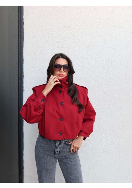 Dik Yaka Apoletli Ceket