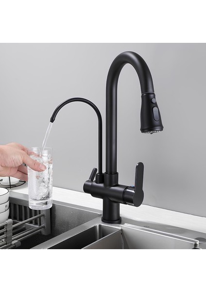 Arıtma Su Girişli Spiralli Siyah Eviye Bataryası 150589SPB modelleri