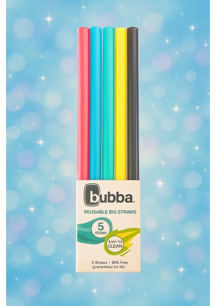 Yeniden Kullanılabilir Büyük Pipet Seti – 5 Parça Renkli, Bpa Free