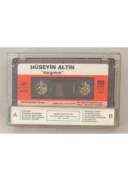 Hüseyin Altın Dargınım Kaset (Orijinal Dönem Kağıt Baskı Kaset) fiyatları