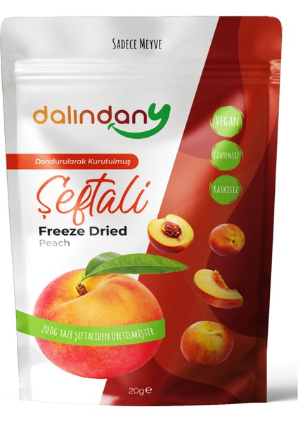 Freeze Dried Dondurularak Kurutulmuş Şeftali Dilimleri 20 Gram
