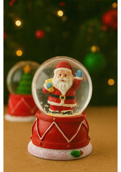 Yeni Yılın En Güzel Hediyesi Dekoratif Yılbaşı LED Işıklı 6,5 cm Noel Baba figürlü kar Küresi Hediye fırsatları
