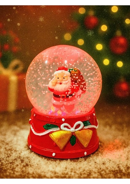 Yeni Yılın En Güzel Hediyesi Dekoratif 2026 Yılbaşı LED Işıklı 9 cm Noel Baba Figürlü Kar Küresi fiyatları