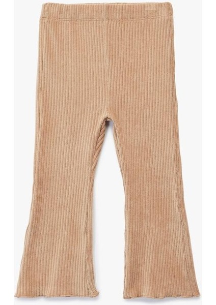 Kız Bebek Beli Lastikli Basic Ispanyol Paça Kadife Tayt (Aw 25)