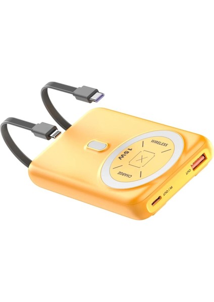 Bfs J39 10.000 Mah 20W Pd Dahili Kablolu Magsafe Powerbank - Turuncu