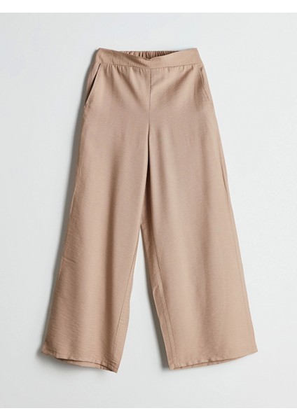 Lcw Modest Bej Beli Lastikli Geniş Paça Kadın Pantolon indirimleri