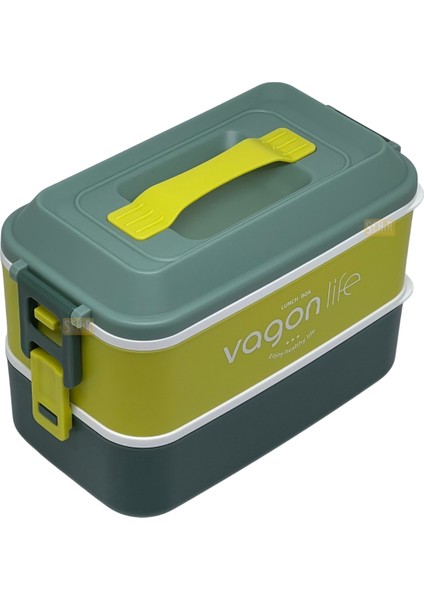 Bento 1000ML Lunchbox Yeni Koleksiyon 2 Katlı 3 Bölmeli Paslanmaz Çelik Sefer Tası Yemek Kutusu