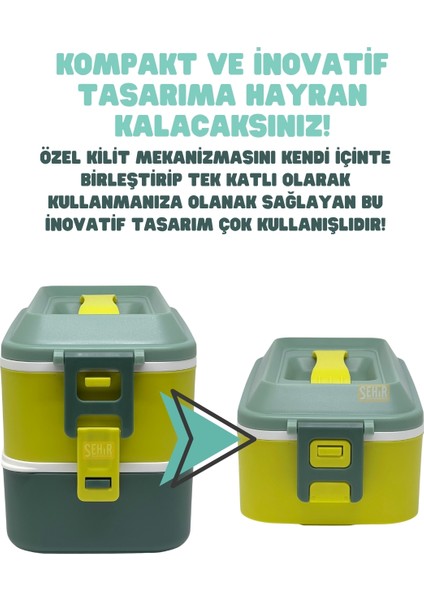 Bento 1000ML Lunchbox Yeni Koleksiyon 2 Katlı 3 Bölmeli Paslanmaz Çelik Sefer Tası Yemek Kutusu fırsatları