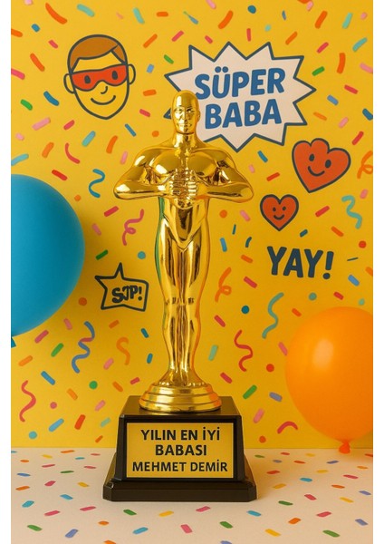 Sevgiliye Eşe En Iyi Babaya sevdiklerinize Hediye Isime Kişiye Özel Ödül Biblo Yılın En Iyi Babası