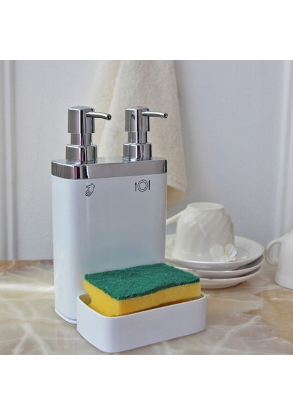 Beyaz, Sünger Hazneli, Mutfak Sıvı Sabunluk (300 ml) ve Bulaşık Deterjanlık (500 ml) fiyatları