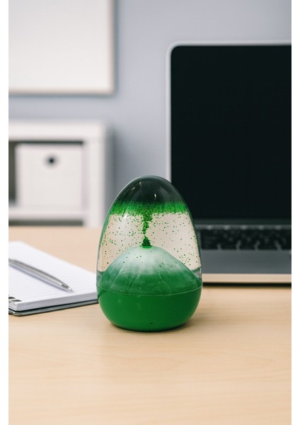 Ofisinize Masaüstü Dekorasyonu Yeşil Kum Saati Volkan Patlaması Efekti ev Ofis Masa Üstü Hediyelik fiyatları