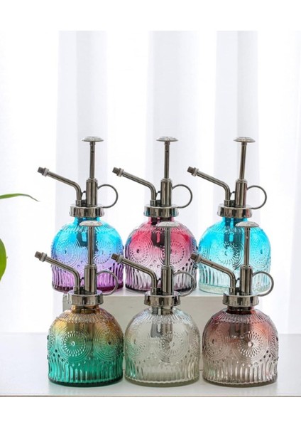 Şık Tasarımlı Ev Bahçe Saksı Çiçeklerine Özel cam bitki Sulama Fıskiyesi Kolonya ŞIŞESI 200 ml Mor