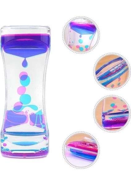 1 Adet Eğlenceli Rahatlatıcı Damla Akışlı Renkli Sıvı Kum Saati ofis Ev Için Dekoratif Masa Oyuncağı modelleri
