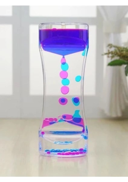 1 Adet Eğlenceli Rahatlatıcı Damla Akışlı Renkli Sıvı Kum Saati ofis Ev Için Dekoratif Masa Oyuncağı indirimleri