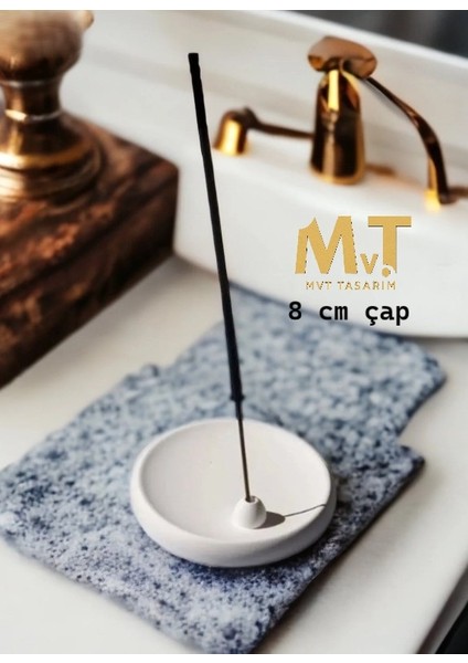 Yuvarlak Çukur Dekoratif Çubuk Tütsülük, Mvt Tasarım Taş Çubuk Tütsülük 8x8 cm fiyatları