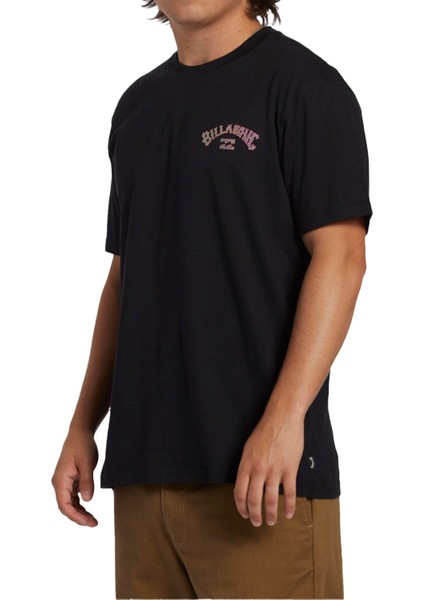 Siyah Erkek Bisiklet Yaka Regular Fit Desenli T-Shirt ABYZT02256_ARCH Fıll Tees indirimleri