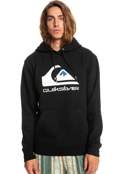 Big Logo Hood Erkek Siyah Sweatshirt