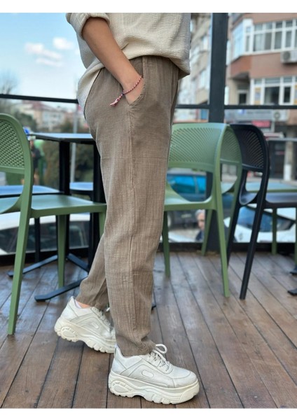 Kadın Pantolon Keten Italyan Tasarım %100 Pamuk modelleri