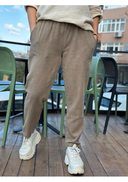 Kadın Pantolon Keten Italyan Tasarım %100 Pamuk indirimleri