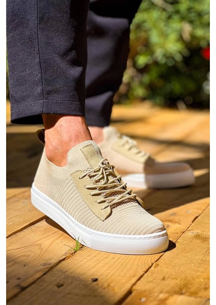 Arcus Premium Bej Triko Bağcıklı Günlük Erkek Ayakkabı