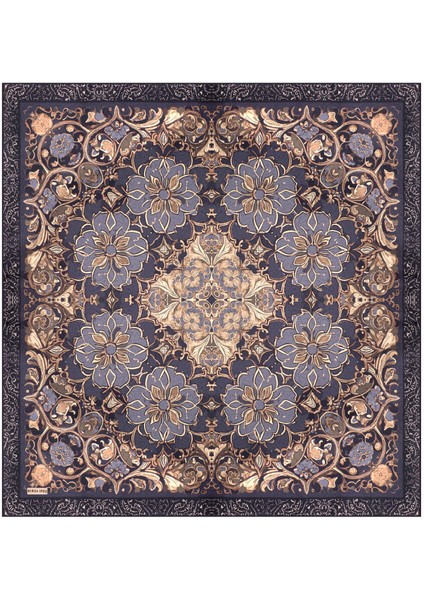 Antrasit Sedef Desen Twill Ipek Eşarp