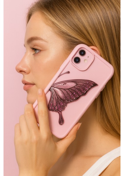 Işıltılı Pembe Kelebek Figürlü iPhone 11 Kılıfı fiyatları