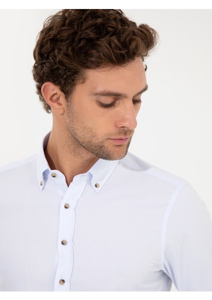 Erkek Açık Mavi Slim Fit Uzun Kollu Gömlek 50250841-VR003 modelleri