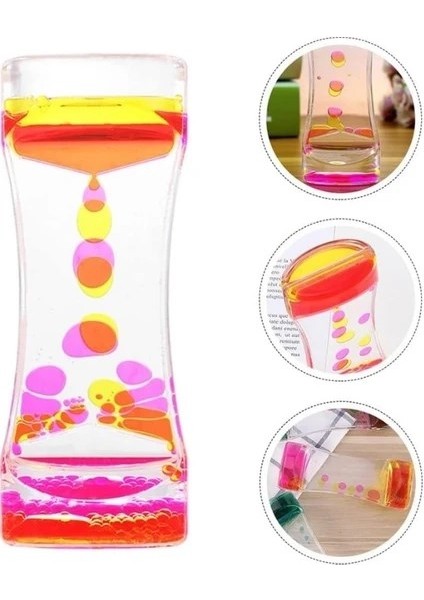 1 Adet Eğlenceli Rahatlatıcı Damla Akışlı Renkli Sıvı Kum Saati ofis Ev Için Dekoratif Masa Oyuncağı fırsatları