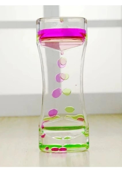 1 Adet Eğlenceli Rahatlatıcı Damla Akışlı Renkli Sıvı Kum Saati ofis Ev Için Dekoratif Masa Oyuncağı