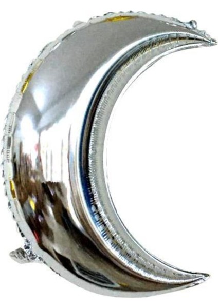 Ay Temalı Gümüş Renk Folyo Balon