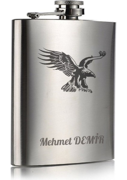 Vip Hediye Isime Kişiye Özel 9 Oz Çelik Cep Matarası Kartal Temalı 266 ml Içecek Matarası modelleri
