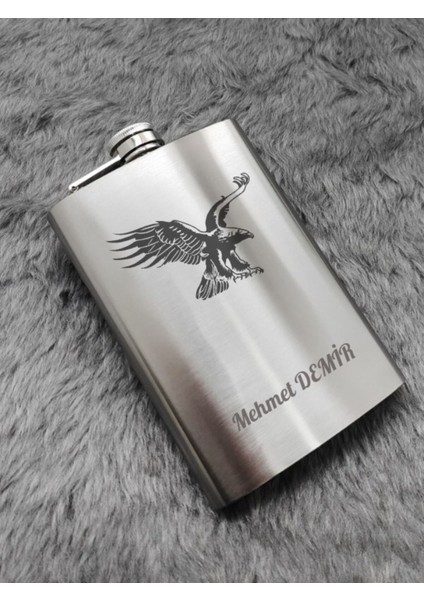 Vip Hediye Isime Kişiye Özel 9 Oz Çelik Cep Matarası Kartal Temalı 266 ml Içecek Matarası fırsatları