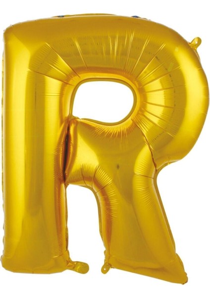 36 cm Altın Renk Balon R Harfi 16 Inc Parti Malzemesi