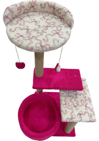 "103 cm Çok Katlı Kedi Tırmalama ve Dinlenme Ağacı | Lüks Tasarım Kedi Yatağı | Dayanıklı Kedi Oyun Alanı | Kediler Için Konforlu Dinlenme ve Oyun Merkezi"