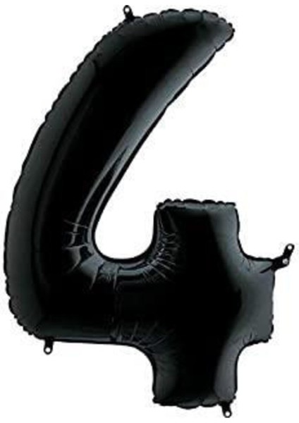 1 Metre Siyah Renk Balon 4 Rakam 40 Inc Parti Malzemesi