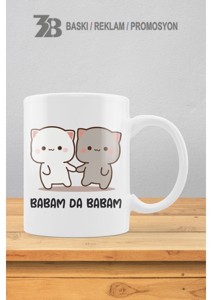 Sevimli Kedicikler Porselen Kupa Bardak - Babam Da Babam