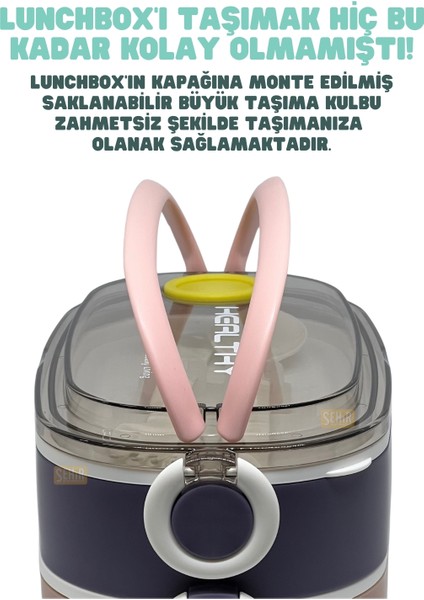Bento 1300ML Lunchbox Yeni Koleksiyon 2 Katlı 3 Bölmeli Paslanmaz Çelik Sefer Tası Yemek Kutusu fırsatları