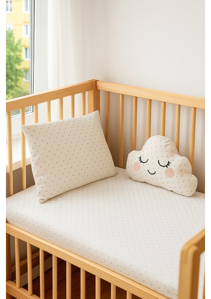 %100 Pamuk Poplin Lastikli Çarşaf (70X120X20CM)1 Adet Fermuarlı Yastık Kılıfı & 1 Adet Beyaz İç Astar , Yastık Astarı (35x45)