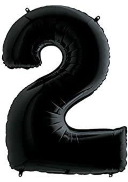 1 Metre Siyah Renk Balon 2 Rakam 40 Inc Parti Malzemesi